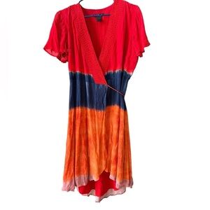 Desigual Red Regular Fit Temis Wrap Dress Size L